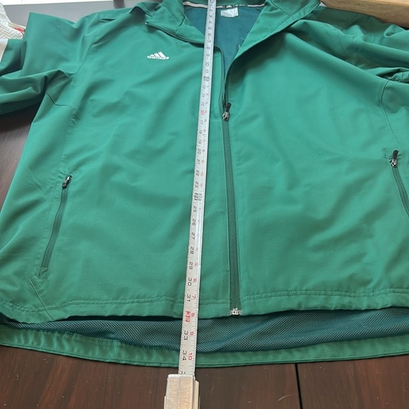 Adidas Full Zipper Green with White Stripe Windbreaker 90’S Vintage Men Size 3XL - Picture 16 of 17
